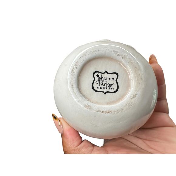 Johanna Parker Green Pink Holiday Christmas Snowman Sugar and Creamer Set - Picture 10 of 11